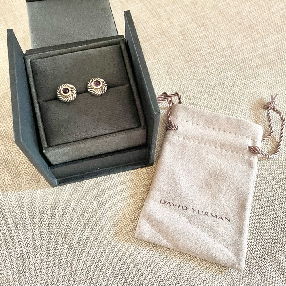 David Yurman Amethyst Cookie Stud Earrings - Picture 6 of 10